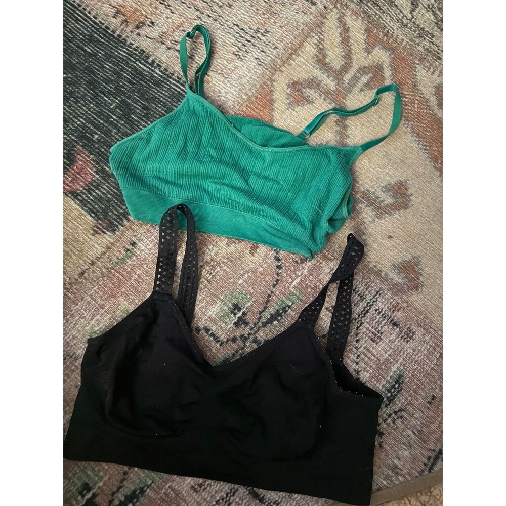 Bra lot of 2;green black no wires bundle of both size small